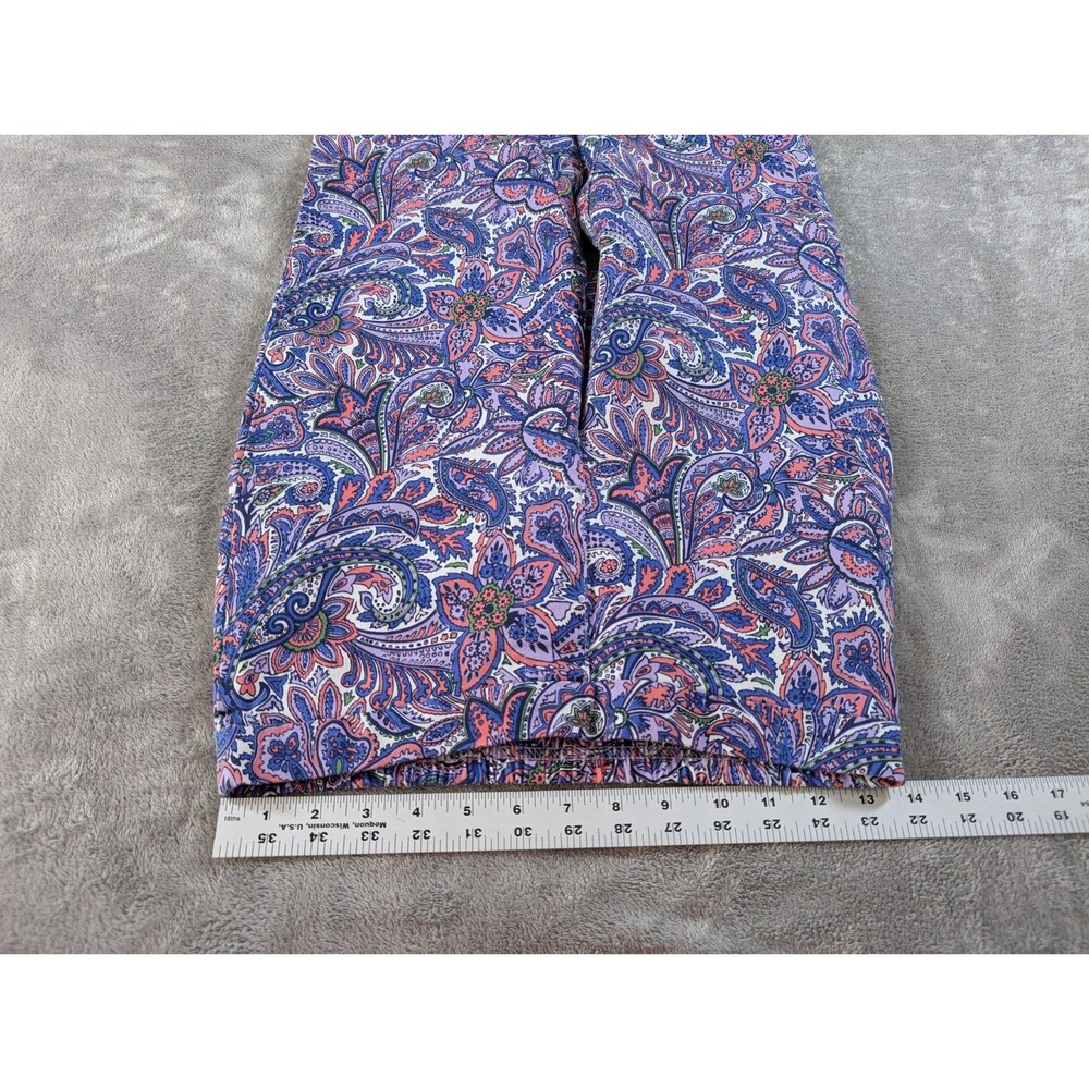 Isaac Mizrahi Live Pants Womens 8P Purple Paisley Crop Pull On Stretch Capri - Picture 7 of 10